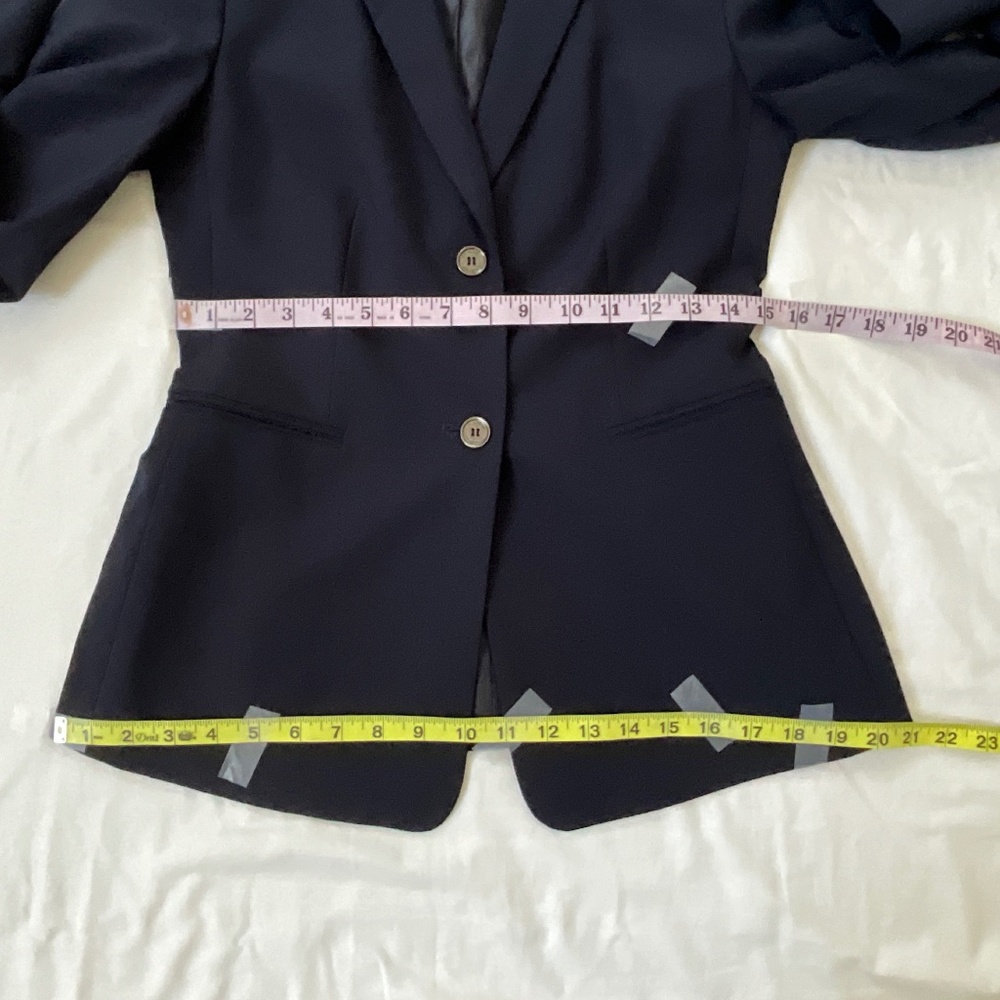 NWOT CALVIN KLEIN Stretch Fitted Blazer Size 2 Navy Blue - Picture 10 of 14